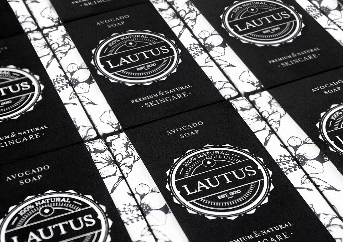 化妝品護膚產品包裝設計— 百分之百天然手工皂，沐浴露和洗滌液品牌包裝設計